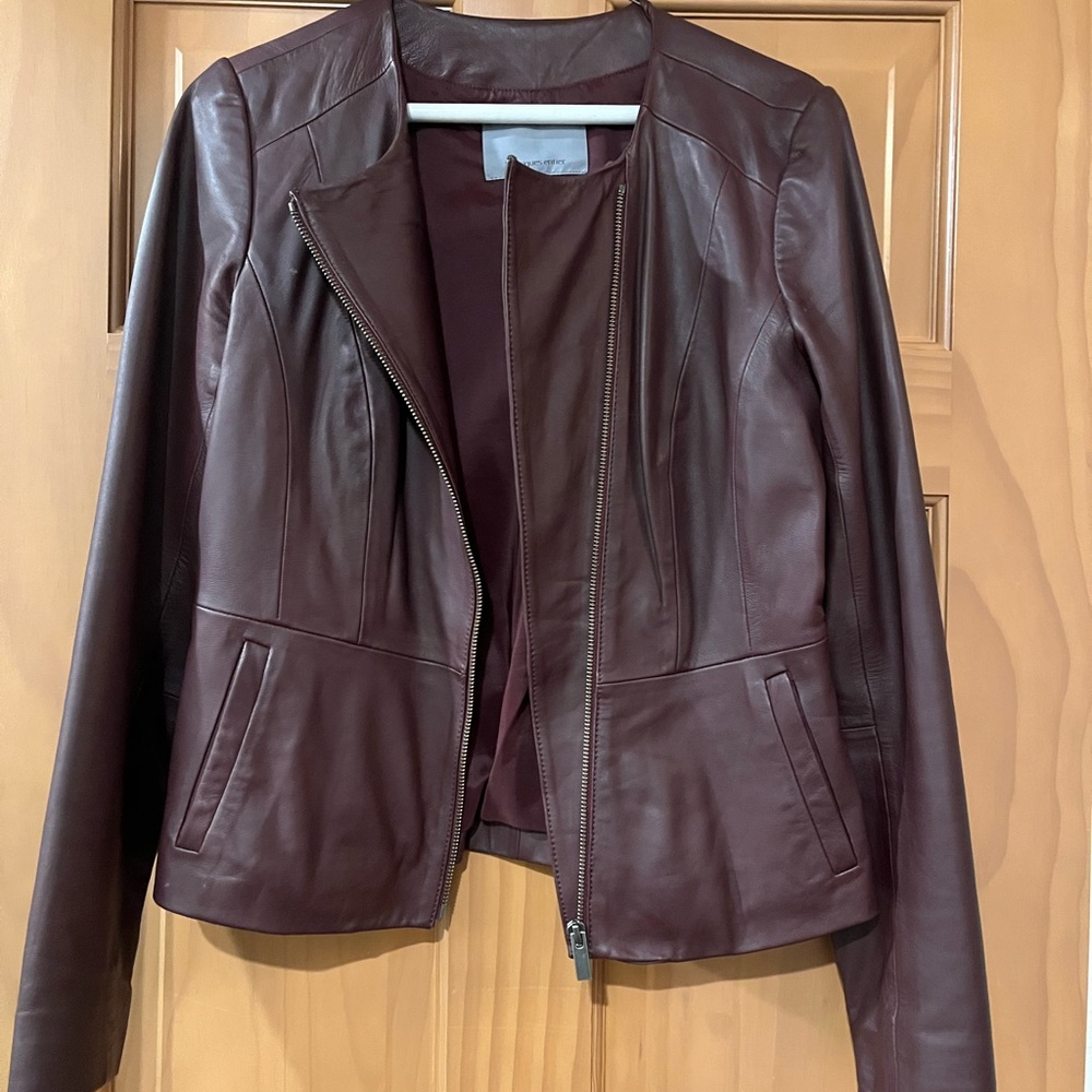 Classiques Entier genuine leather jacket in Burgundy